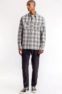 Kariertes Overshirt Schwarz / Weis