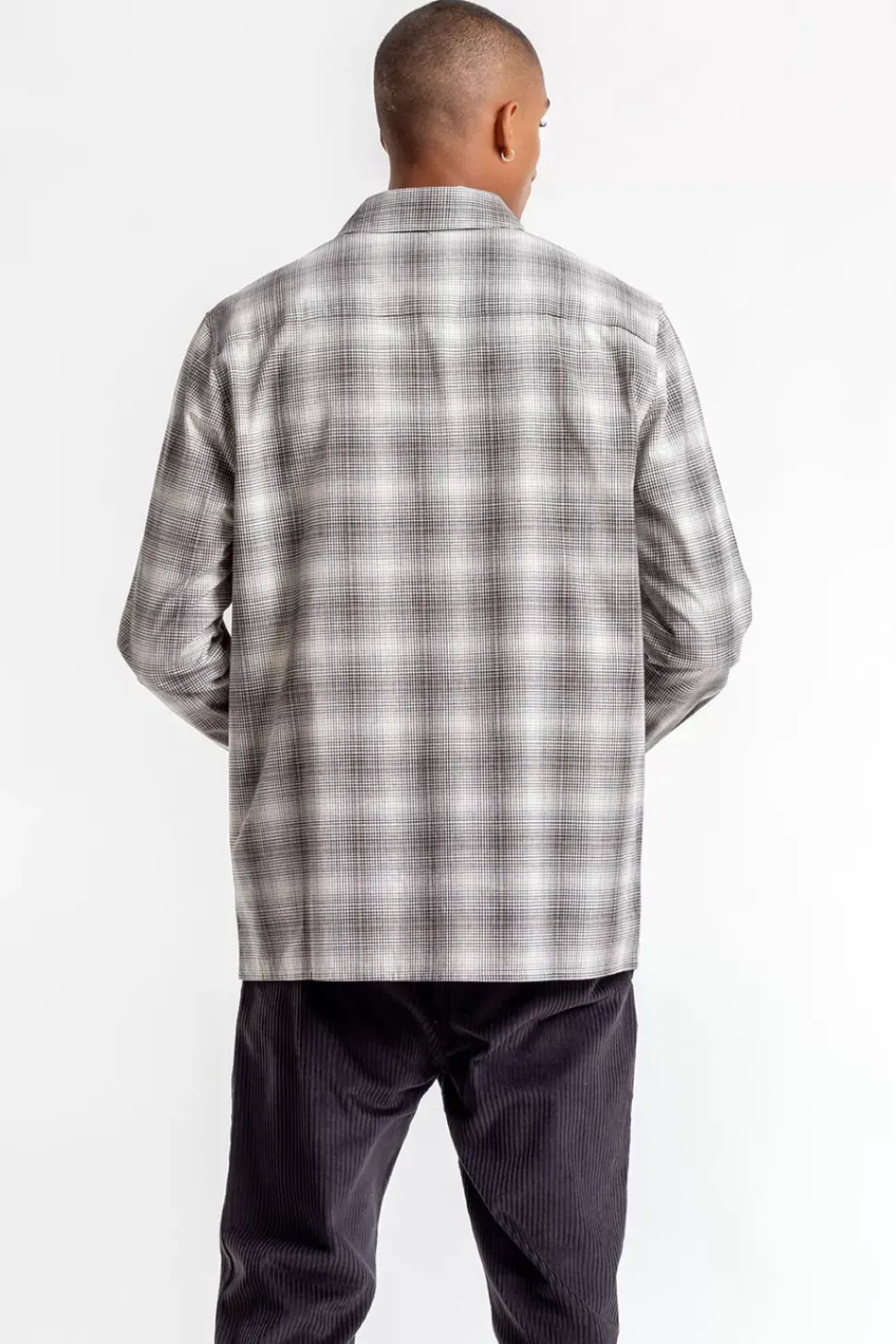Kariertes Overshirt Schwarz / Weis