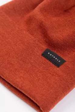 Klassische Mutze Merino Fein - Rot