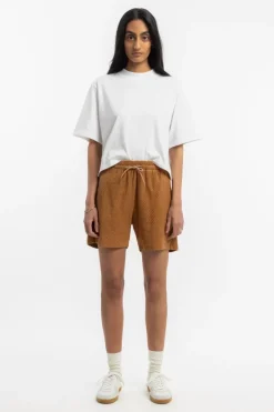 Kurze Frottee Hose Bio Baumwolle - Karamell