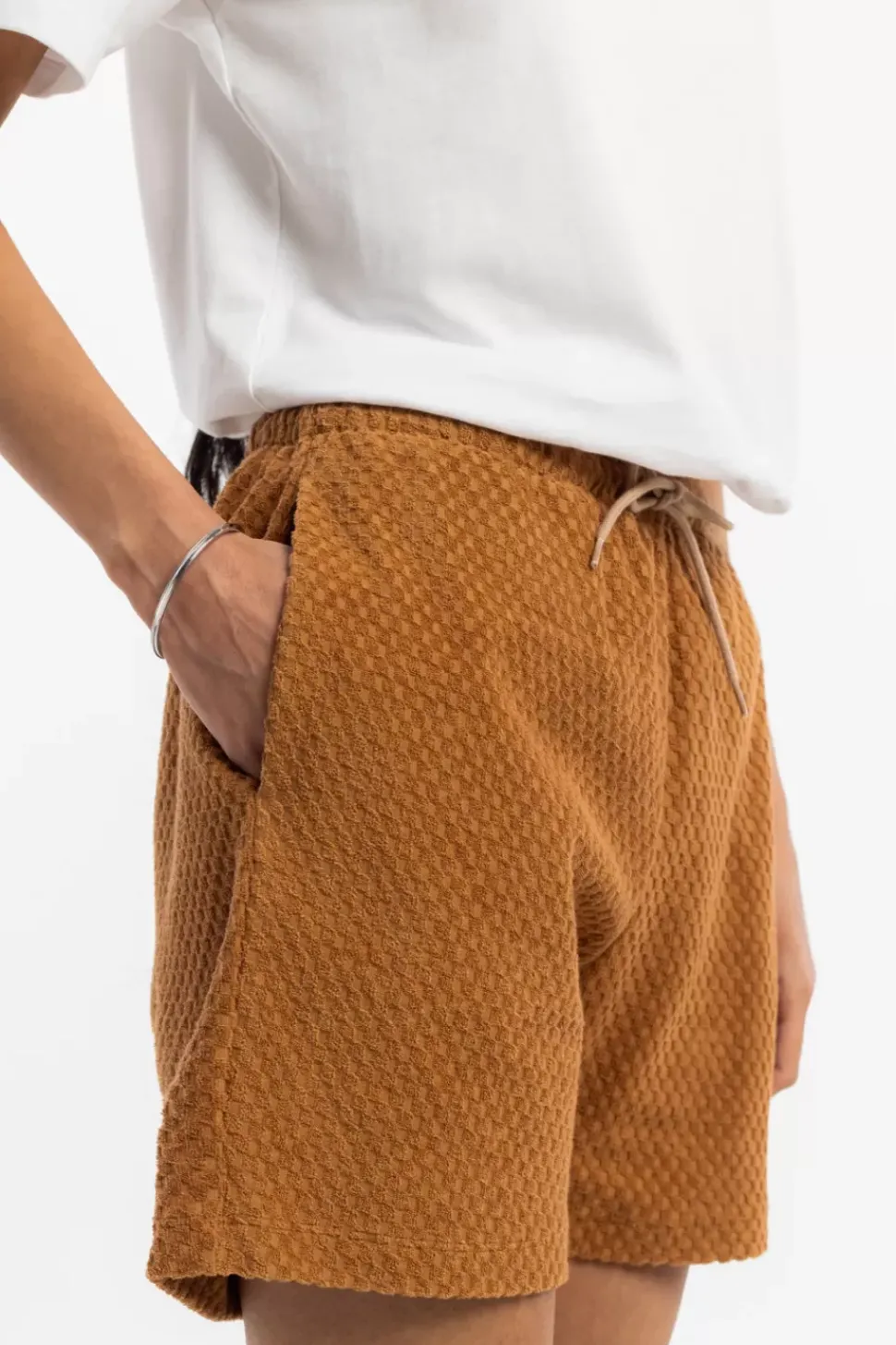 Kurze Frottee Hose Bio Baumwolle - Karamell