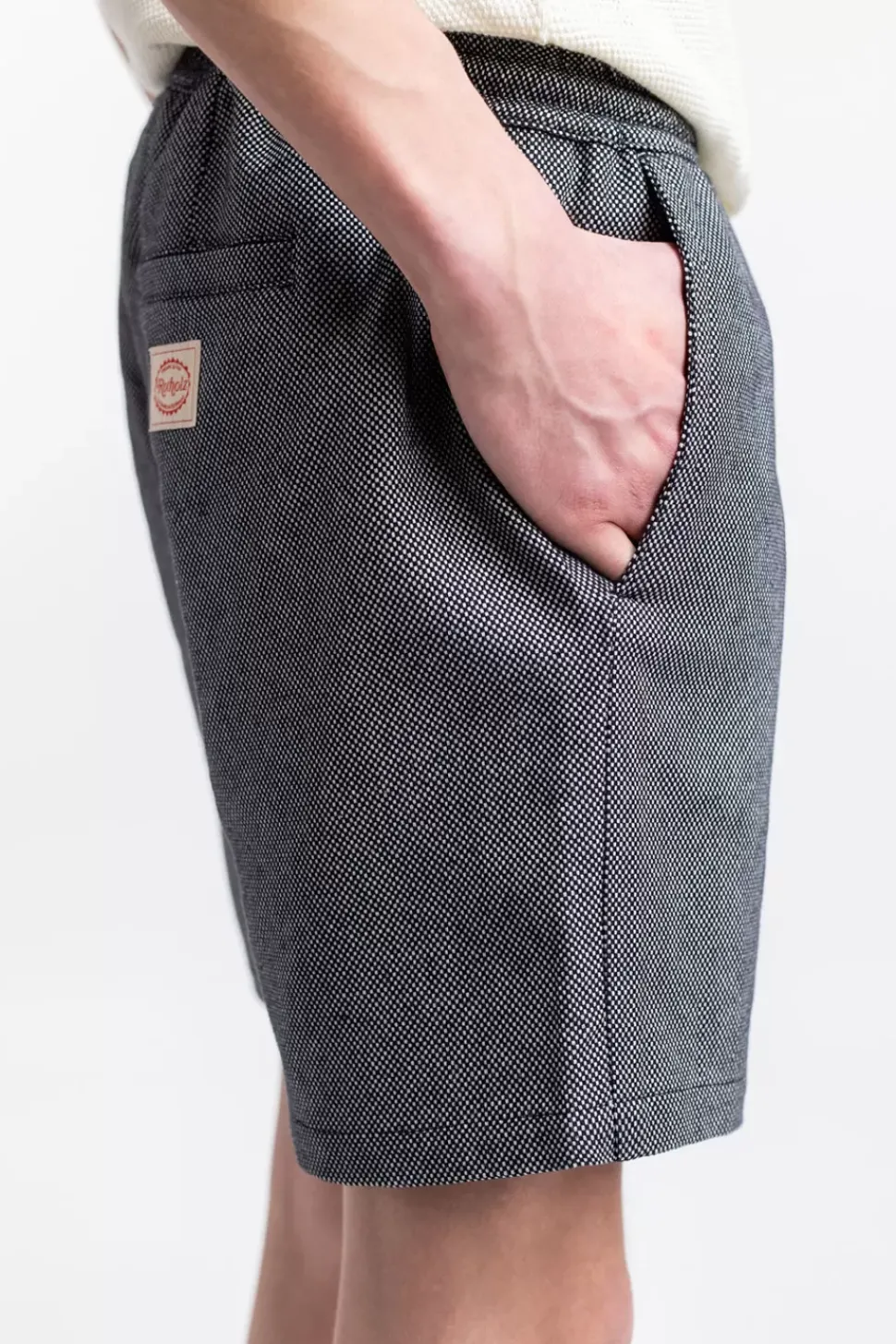 Kurze Hose Aus Bio-Baumwoll Twill Schwarz Kariert