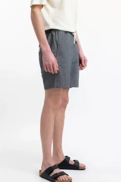 Kurze Hose Aus Bio-Baumwoll Twill Schwarz Kariert