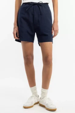 Kurze Hose Leinen Mix - Dunkelblau