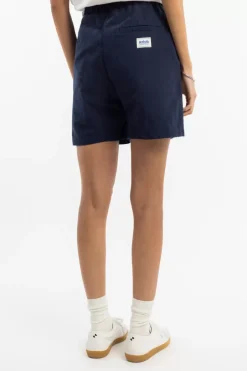 Kurze Hose Leinen Mix - Dunkelblau
