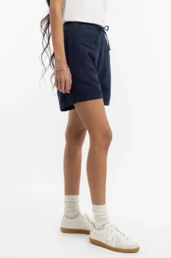 Kurze Hose Leinen Mix - Dunkelblau