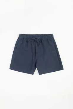 Kurze Hose Leinen Mix - Dunkelblau