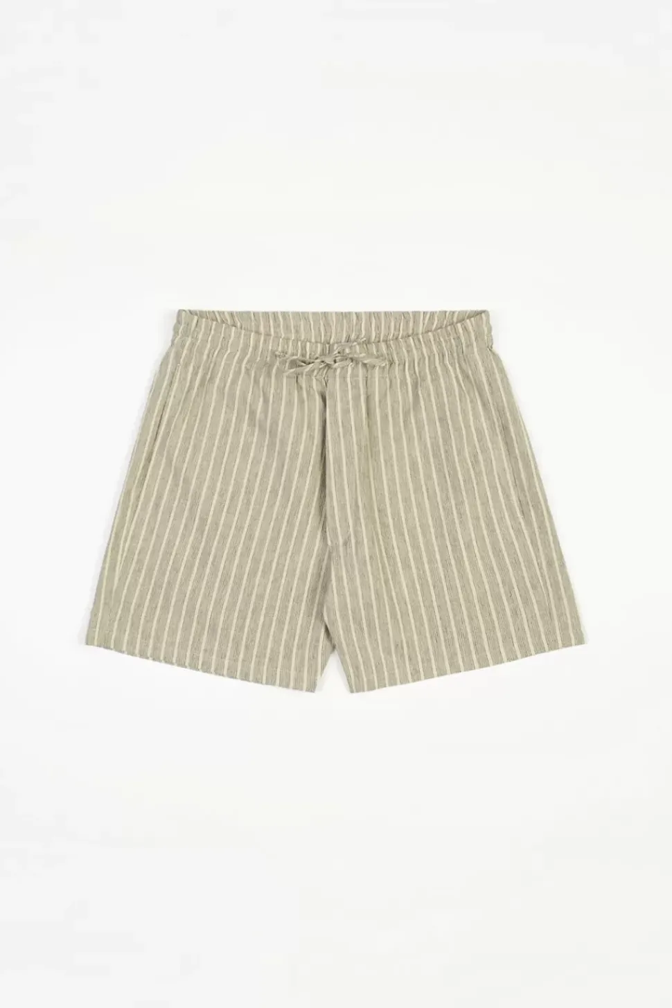 Kurze Hose Leinen Mix - Grau Gestreift