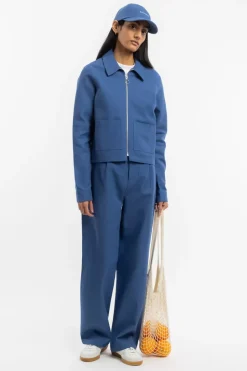 Kurze Jacke Bio Baumwolle - Blau