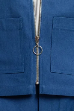 Kurze Jacke Bio Baumwolle - Blau