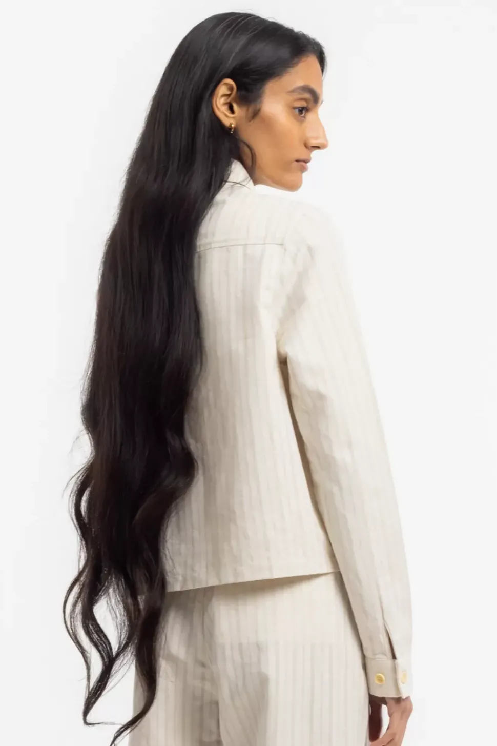 Kurze Jacke Leinen Mix - Creme