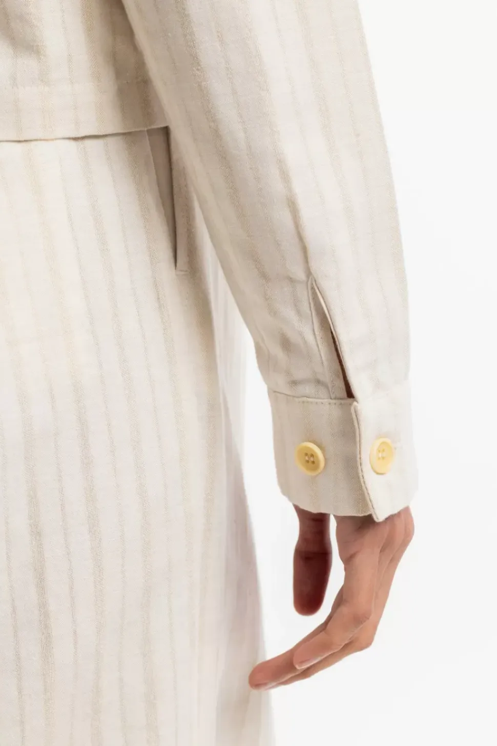 Kurze Jacke Leinen Mix - Creme