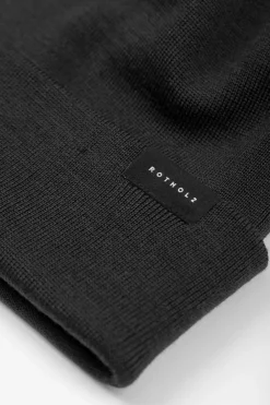 Kurze Mutze Merino Fein - Schwarz