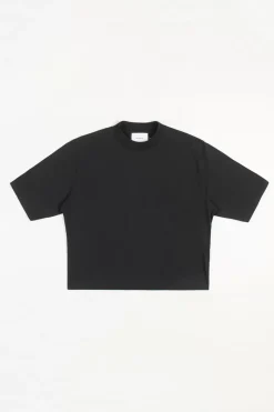 Kurzes T-Shirt Bio Baumwolle - Schwarz