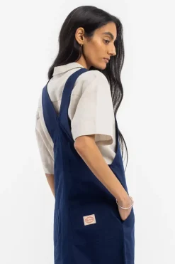 Latzkleid Aus Bio Canvas - Blau