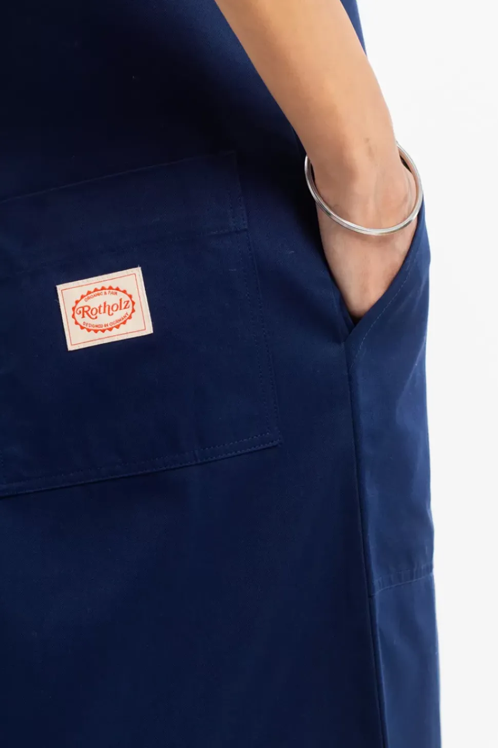 Latzkleid Aus Bio Canvas - Blau