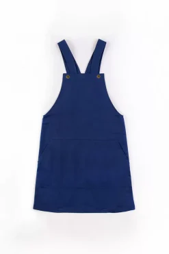 Latzkleid Aus Bio Canvas - Blau