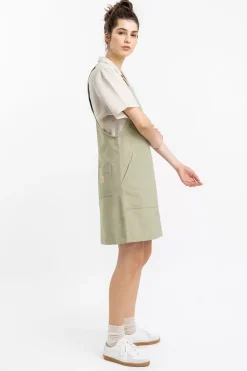 Latzkleid Aus Bio Canvas Grun Kariert
