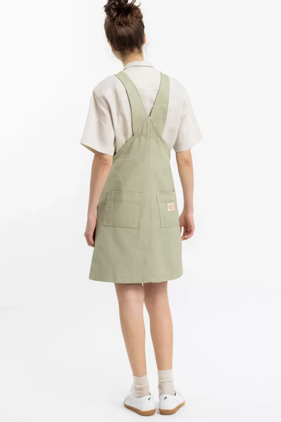 Latzkleid Aus Bio Canvas Grun Kariert