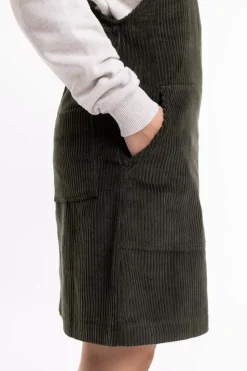 Latzkleid Aus Bio Cord Oliv