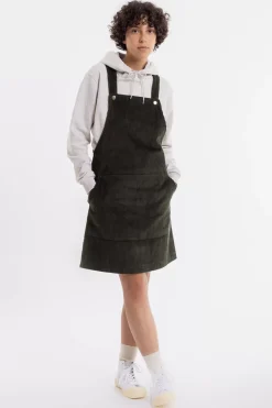 Latzkleid Aus Bio Cord Oliv
