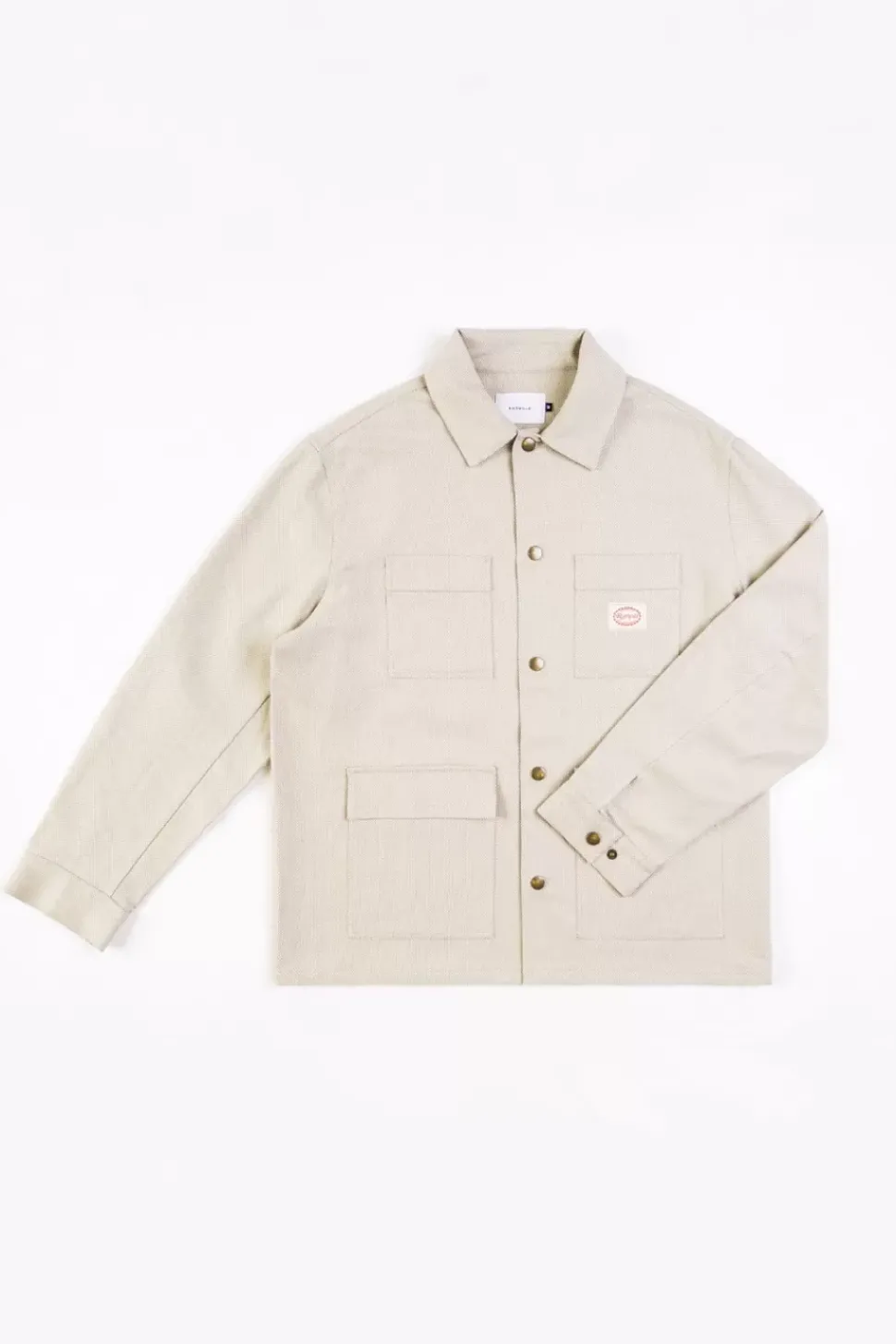 Leichte Jacke Aus Bio Canvas Beige Kariert