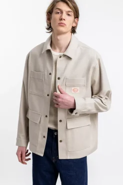 Leichte Jacke Aus Bio Canvas Beige Kariert