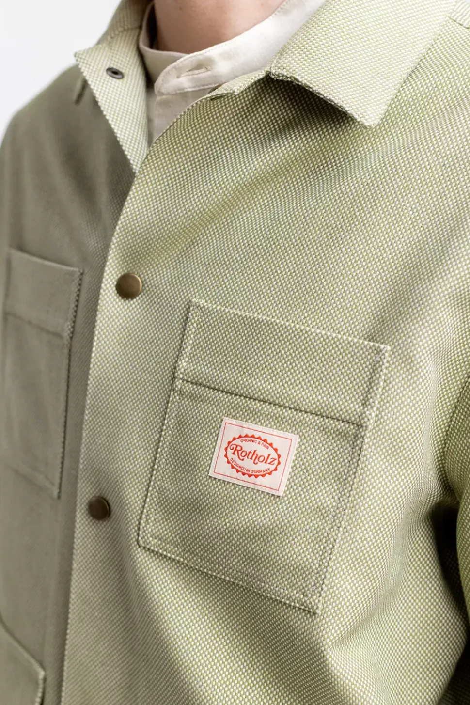 Leichte Jacke Aus Bio Canvas Grun Kariert
