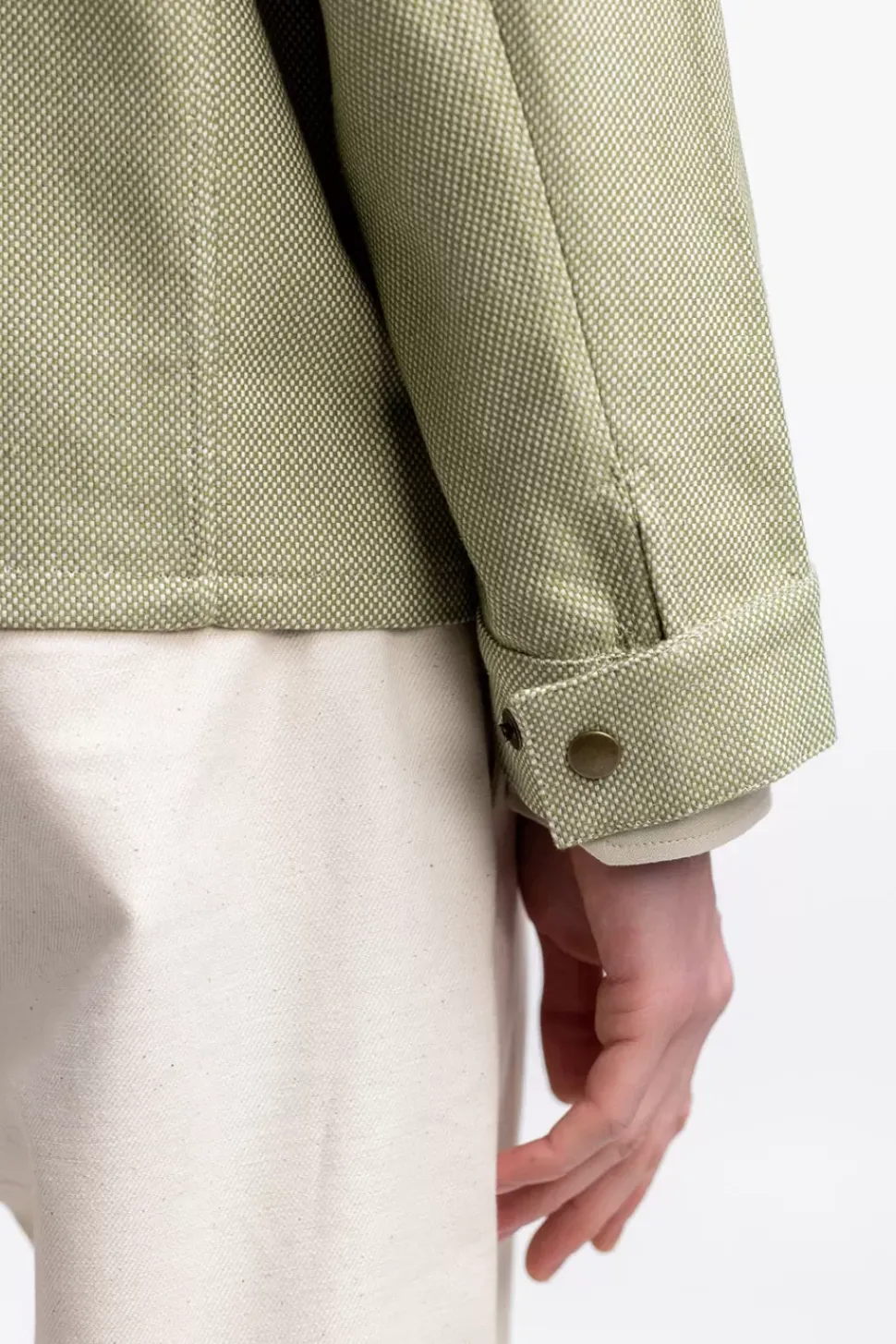 Leichte Jacke Aus Bio Canvas Grun Kariert