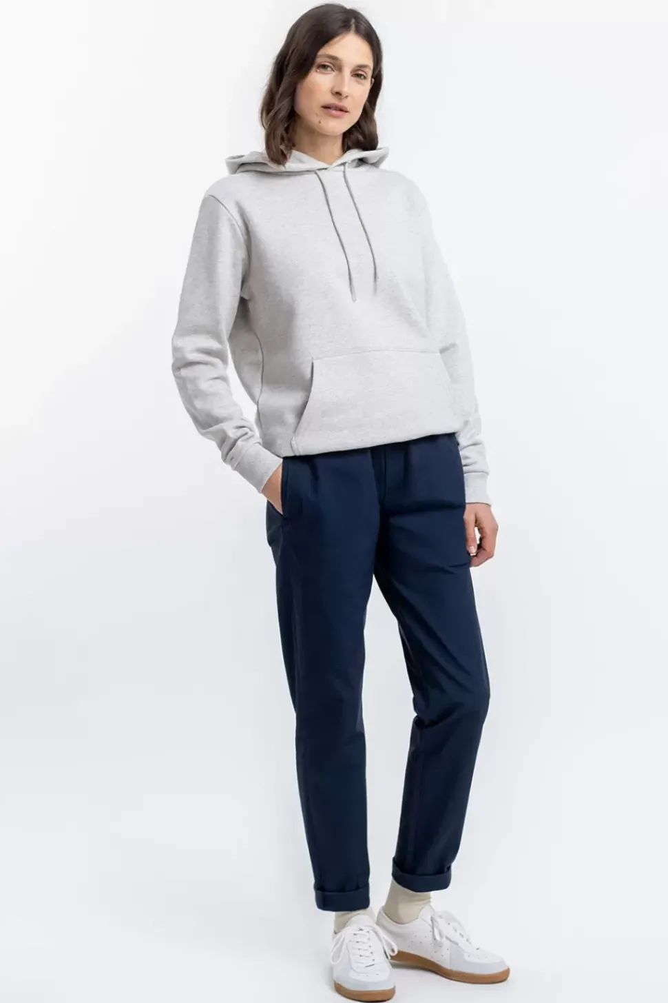 Logo Hoodie Aus Bio-Baumwolle Grau