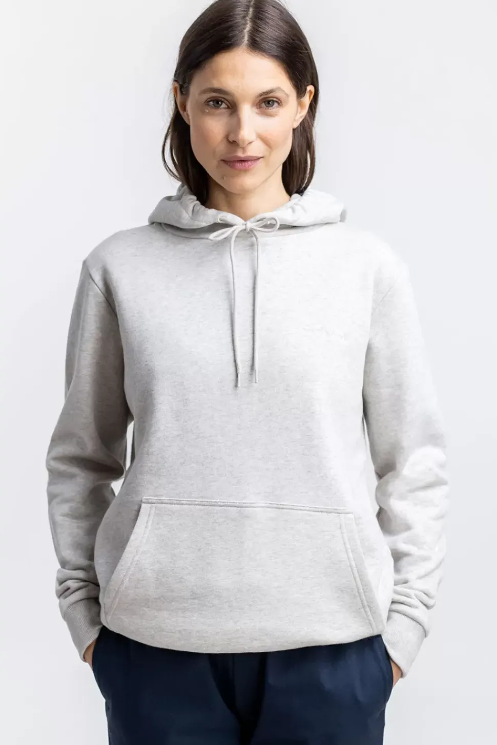 Logo Hoodie Aus Bio-Baumwolle Grau