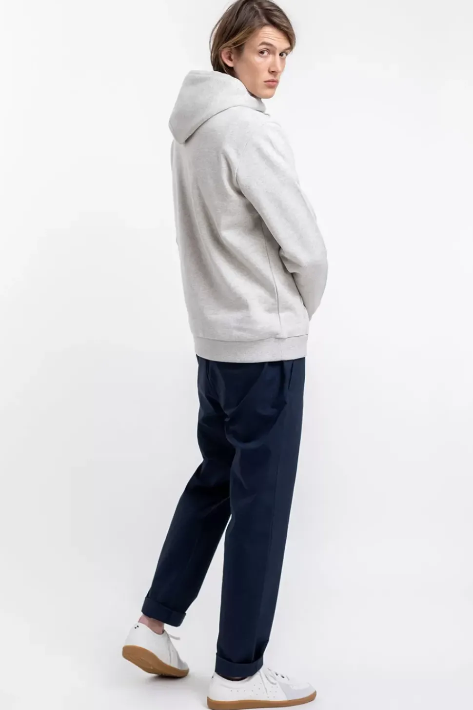 Logo Hoodie Aus Bio-Baumwolle Grau