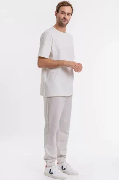 Logo Sweatpants Aus Bio-Baumwolle Grau Meliert