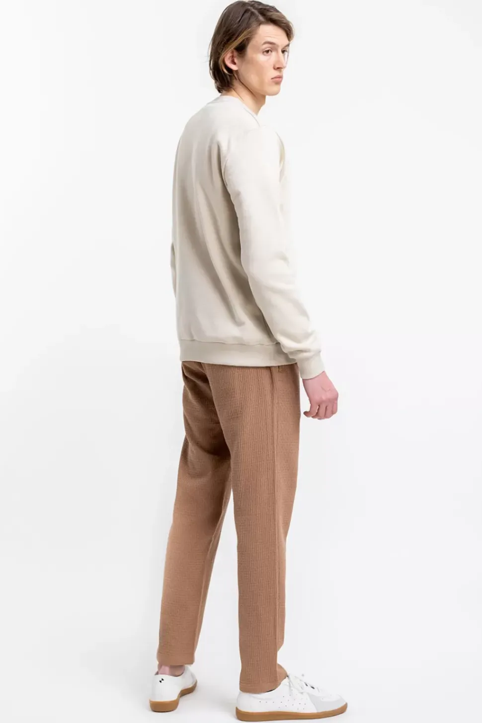 Logo Sweatshirt Aus Bio-Baumwolle Creme