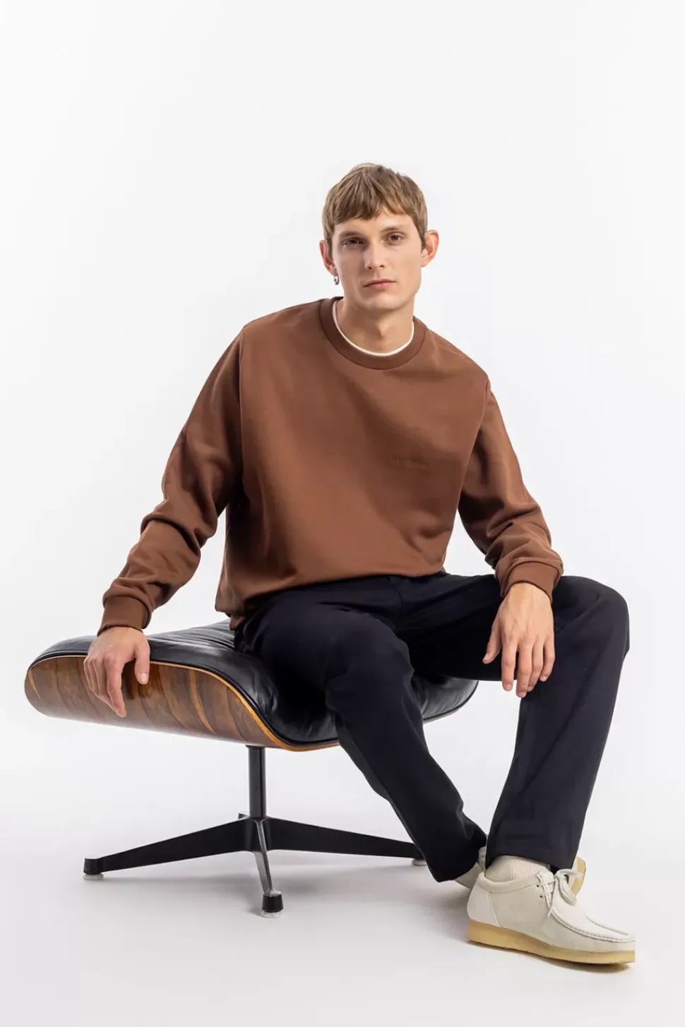 Logo Sweatshirt Bio Baumwolle - Braun