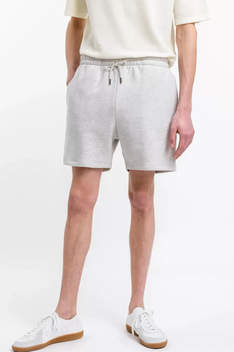 Logo Sweatshorts Aus Bio-Baumwolle Grau