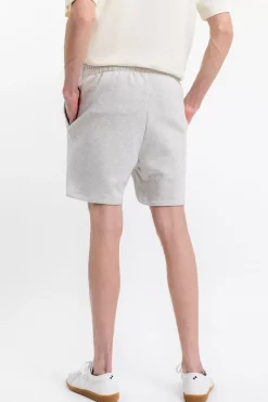 Logo Sweatshorts Aus Bio-Baumwolle Grau
