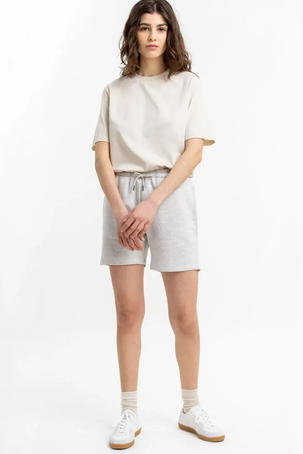 Logo Sweatshorts Aus Bio-Baumwolle Grau