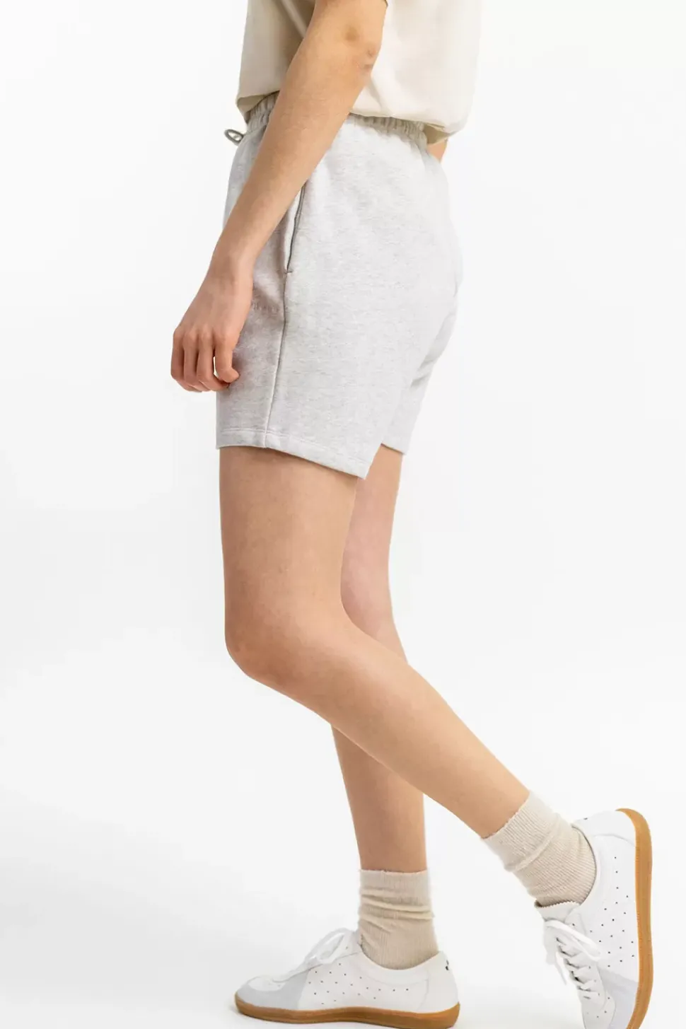 Logo Sweatshorts Aus Bio-Baumwolle Grau