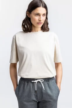 Logo T-Shirt Aus Bio-Baumwolle Creme