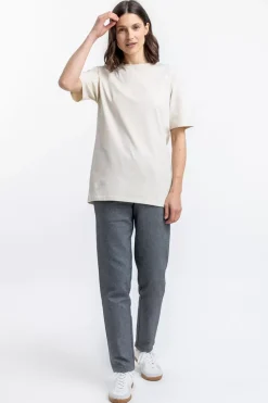 Logo T-Shirt Aus Bio-Baumwolle Creme