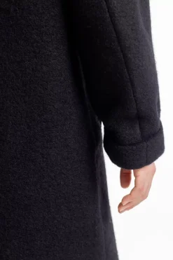 Mantel Bio Wollmischung - Schwarz