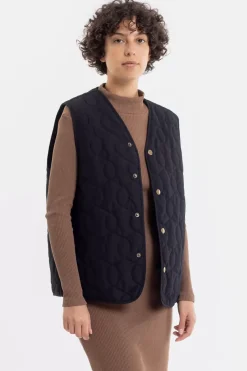 Mock Neck Kleid Aus Rippenstrick Braun