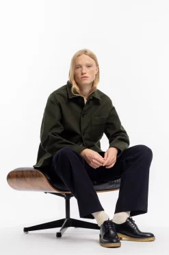 Moleskin Jacke Bio Baumwolle - Oliv