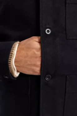 Moleskin Jacke Bio Baumwolle - Schwarz