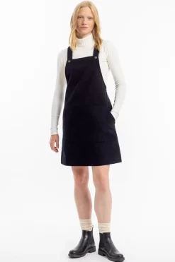 Moleskin Latzkleid Bio Baumwolle - Schwarz