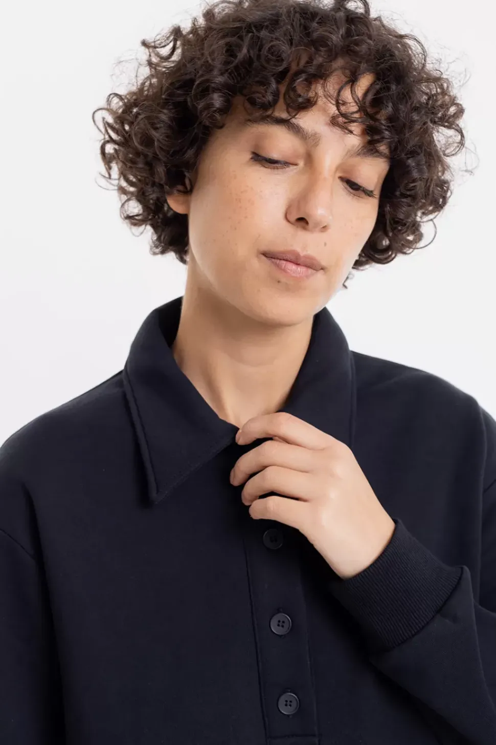 Polo Kleid Aus Bio-Baumwolle Schwarz