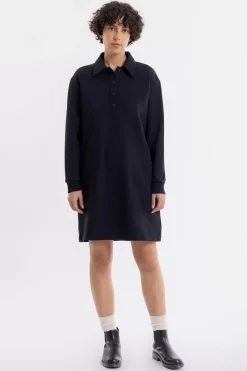 Polo Kleid Aus Bio-Baumwolle Schwarz