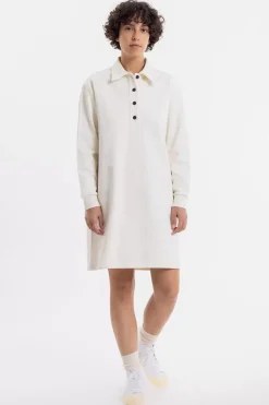 Polo Kleid Aus Bio-Baumwolle Weis