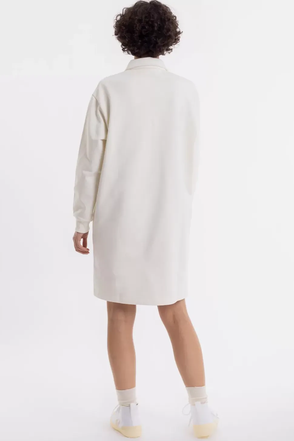 Polo Kleid Aus Bio-Baumwolle Weis